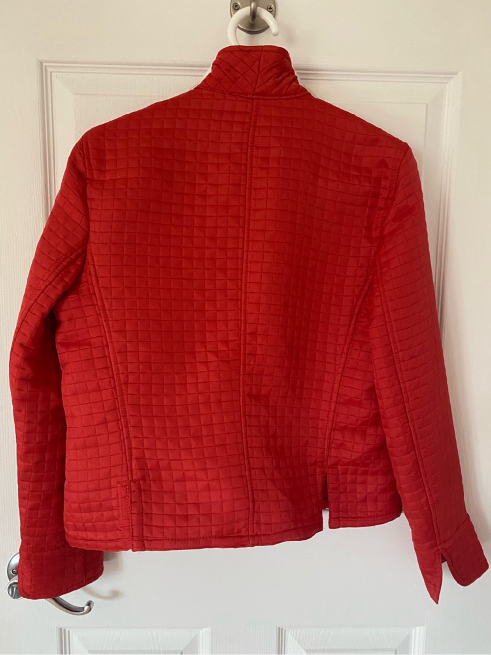 Harve Benard Quilted Red Mandarin-Collar Jacket - Picture 7 of 8